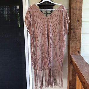 Brown Tan Tribal Swim Suit Cover Up